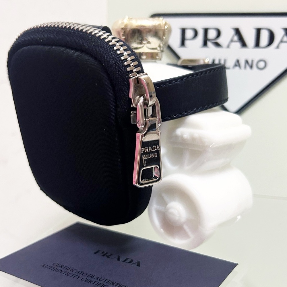 Authentic Prada Black Tessuto Mini Ankle Pouch / Bag
